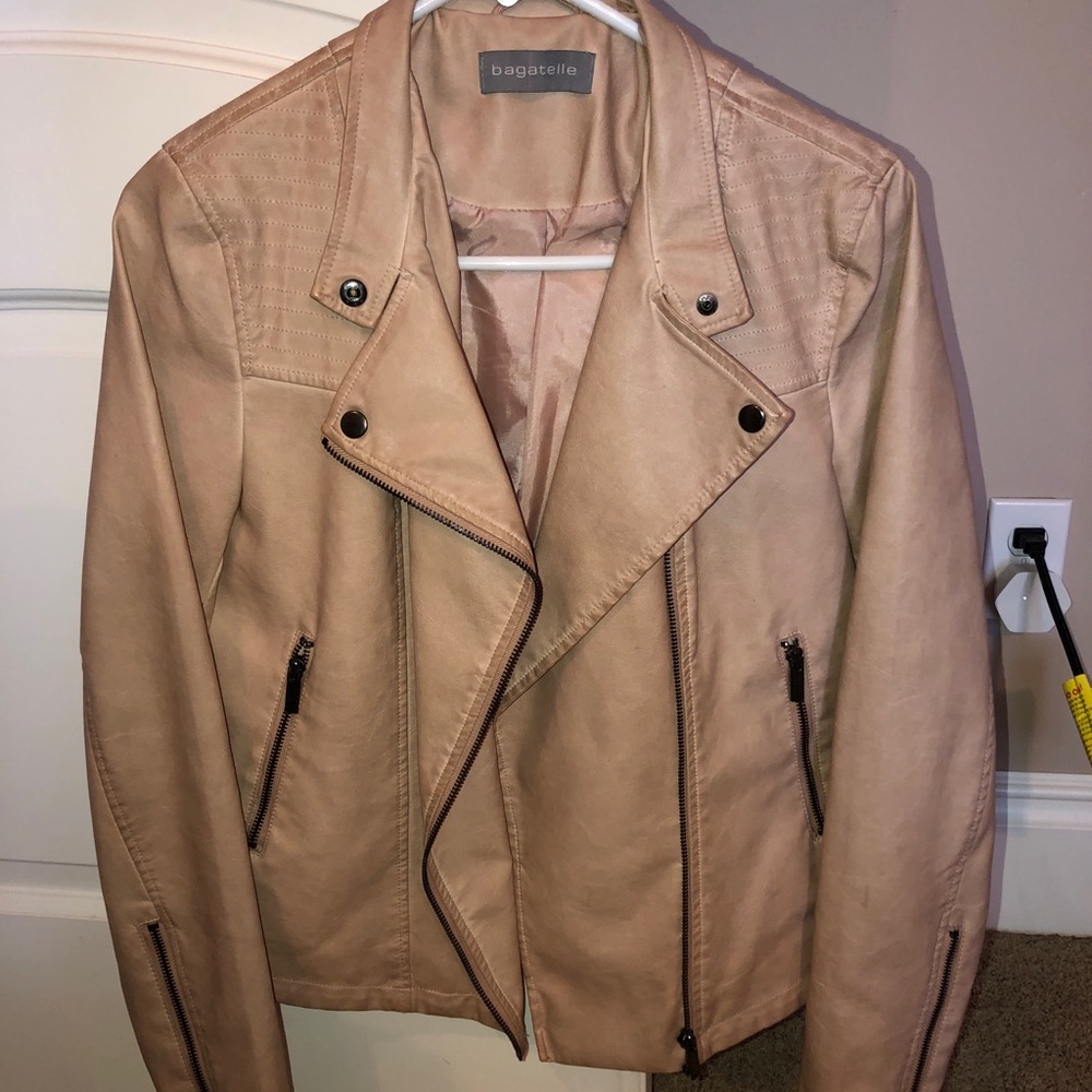 Nude leather jacket